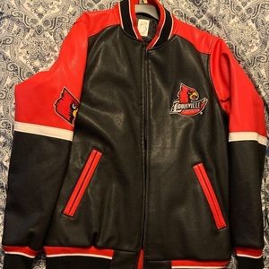 Brand New Red & Black Pro Edge Leather Louisville Cardinals Jacket/Coat